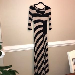 3/4 sleeve stretchy maxi dress